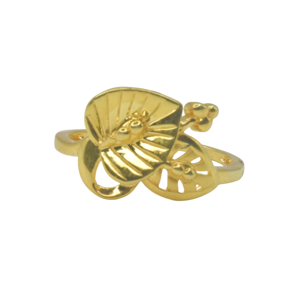 GOLD PLATED SILVER RING 92.5
