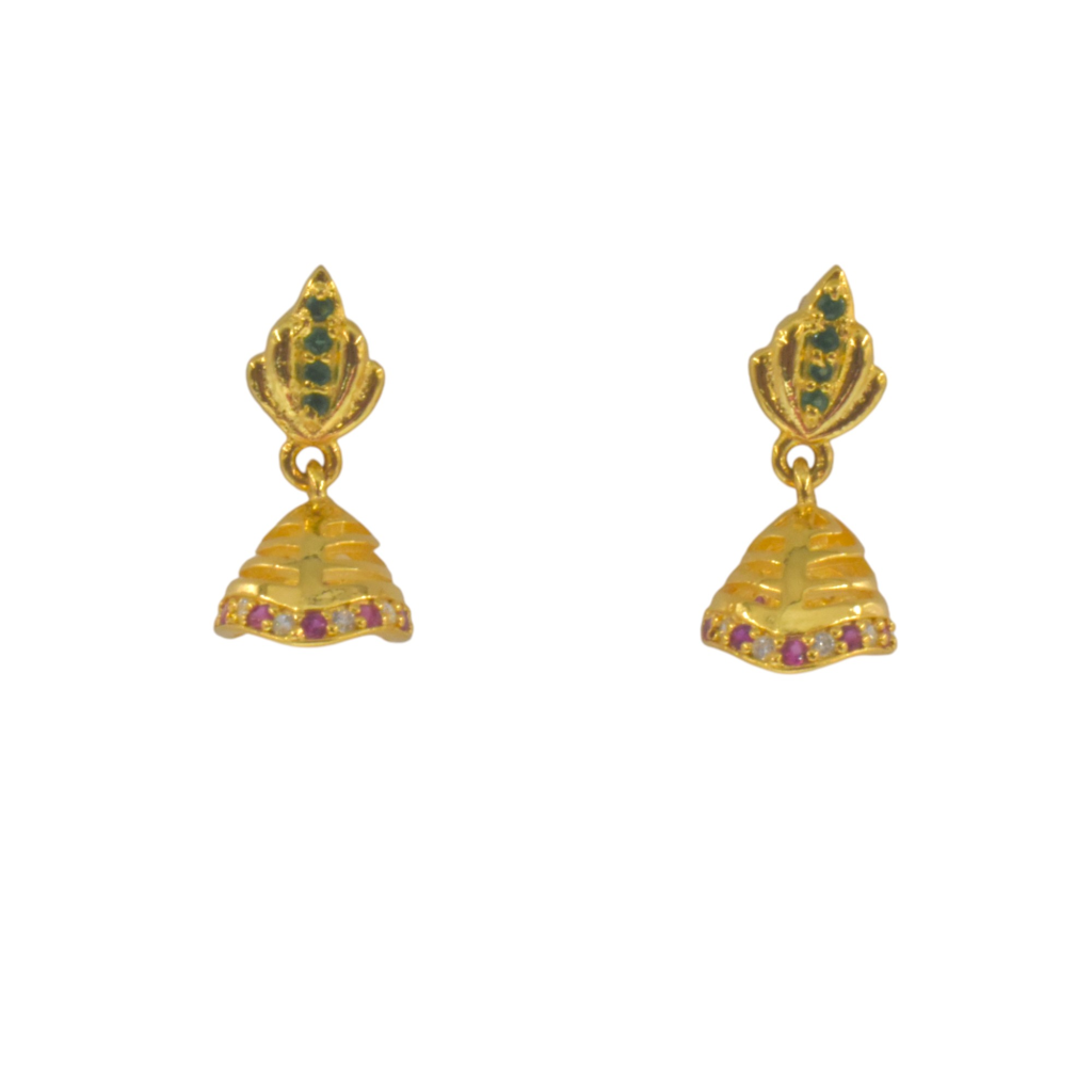 Sterling Silver 92.5 Gold-Plated Floral Drop Earrings, Jhumka Style | Silver Earrings | Silver Gift Items | Traditional & Trendy Earrings | Sparkling Gift for Women | New Kausalya Silvers
