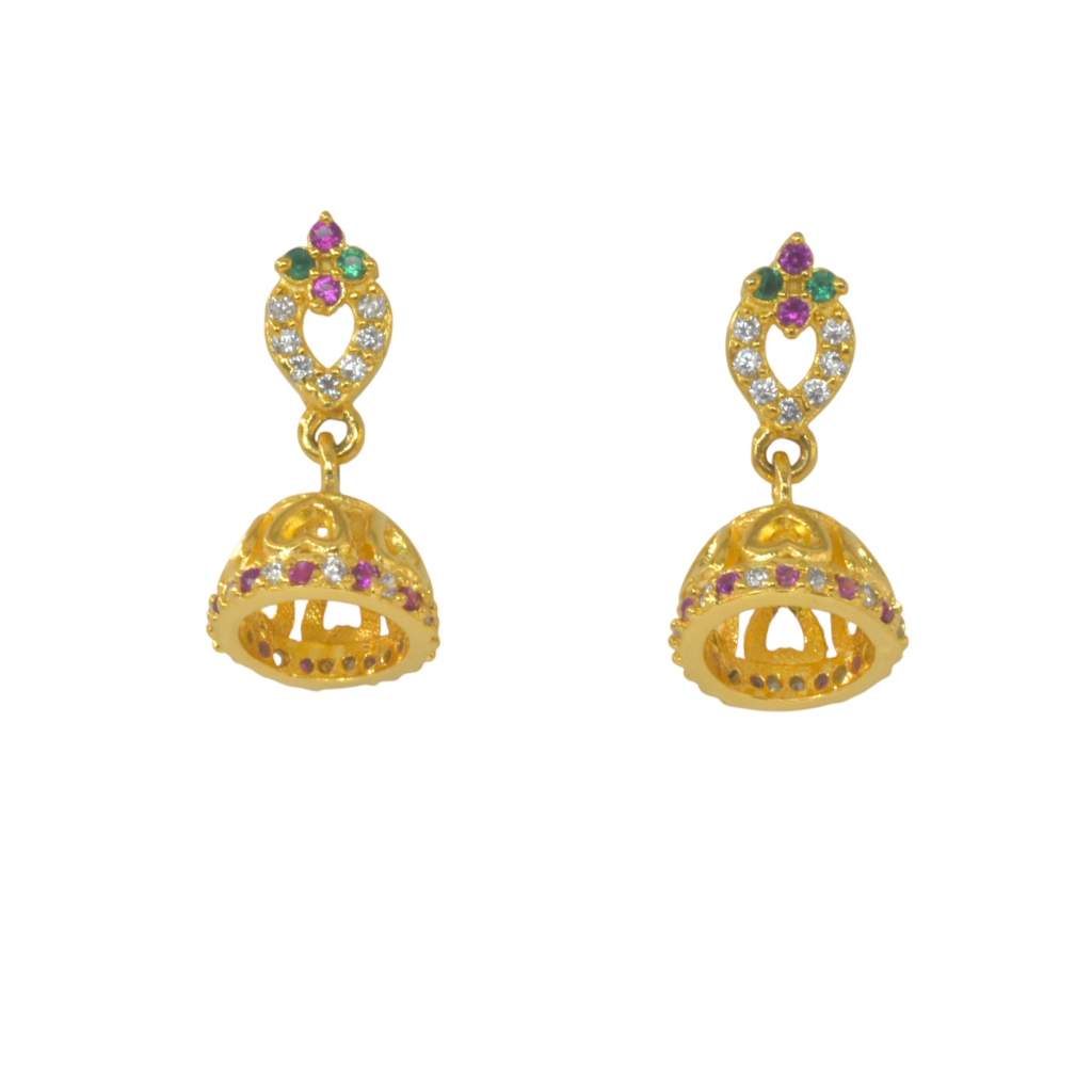 ELEGANT GOLD PLATED JHUMKA EARRINGS